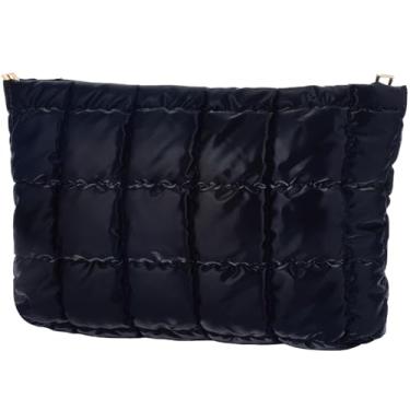 Imagem de CREATCABIN Bolsa de maquiagem inchada, bolsa de cosméticos de couro, bolsa de higiene pessoal, leve, portátil, lavável, organizador de armazenamento de grande capacidade com zíper para mulheres de