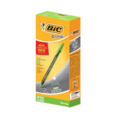 Imagem de Caneta Esferográfica 0.7mm, BIC, Cristal Fashion Verde, 902484, 12 Unidades
