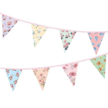 Imagem de UNIIDECO Guirlanda De Papel Floral 2 Peças, Faixa Triangular Vintage 13 Pés Com Flores Silvestres Para Chá, Aniversário, Chá Bebê, Casamento, Festa No Jardim, Dia Das Mães