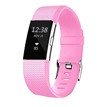 Imagem de Pulseiras de substituição para Fitbit Charge 2, pulseiras clássicas ajustáveis de silicone para Fitbit Charge 2, mulheres e homens