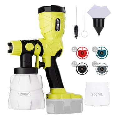 Imagem de Adisipsoarin Pulverizador De Tinta 18 V De Alta Velocidade Para Ryobi, Bateria De 18 V, 2 Recipientes, Fácil De Limpar, Para Pintura De Casas E Móveis (Pilhas Não Incluídas)