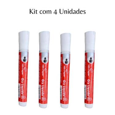 Imagem de Kit Com 4 Unidades Giz Líquido 5mm WIN PAPER  - Wincy Natal, Branco