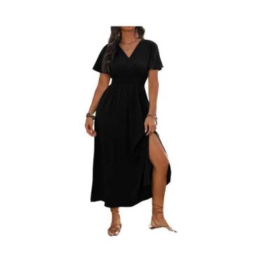 Imagem de Vestido Maxi Feminino Sexy E Confortável Com Cintura Envoltória, Decot
