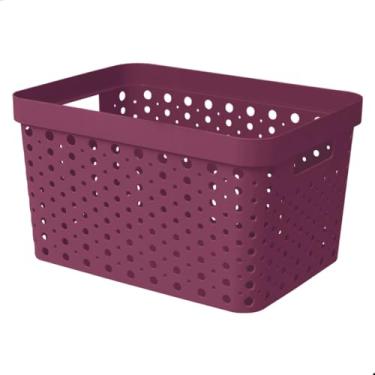 Imagem de Cesto Organizador 17 Litros Caixa Organizadora 36x27x20 Cesta(Bordô sem Tampa)
