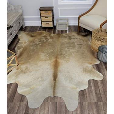 Imagem de Rugs America Tapete de couro de vaca Nash, 1,8 m x 2,1 m, bege