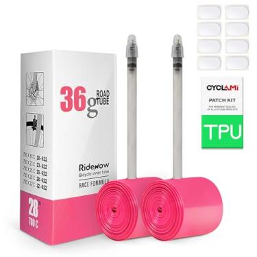 Imagem de CYCLAMI Ridenow 2 Unidades 36G Ultraleve Tpu Tubo Interno De Bicicleta 700C Pneu De Bicicleta De Estrada 28 “700 X 18C / 23C / 25C / 28C / 30C / 32C Comprimento Da Válvula Francês 85 Mm Super Leve Par