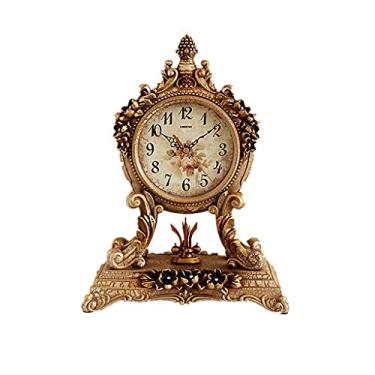 Imagem de Relógio de mesa decoração sala de estar nórdico retrô relógio de sentar moderno relógio moderno personalidade criativa europeia casa relógios de mesa