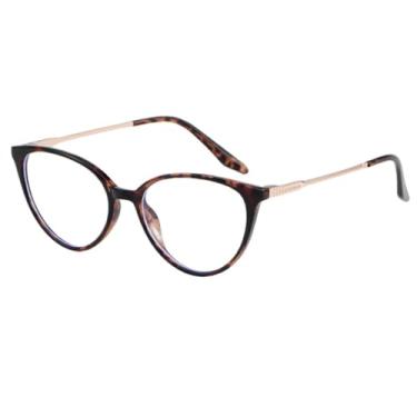 Imagem de Armação de Óculos Feminino TR90 Estilo Gatinho Leve e Confortável (Marrom Tartaruga)