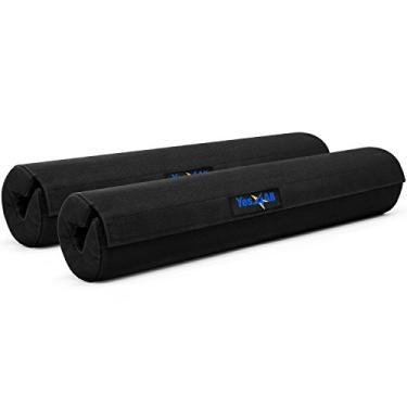 Imagem de Yes4All Almofada de barra de espuma – Almofada de barra olímpica – Almofada de agachamento de barra – Almofada de pescoço para barra de agachamento, impulsos de quadril – Almofada de barra de levantamento de peso (preta, conjunto de 2)