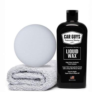 Imagem de CAR GUYS Cera líquida | Cera avançada para carro | Proteção superior com brilho de carnaúba | Para todas as cores de tinta e excelente preto | Kit de 227 g