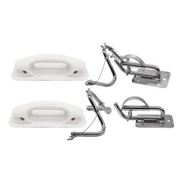 Imagem de Marine City Package Quick Release snap Davits Set com White Handle almofada para barcos infláveis (1 Par)