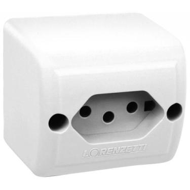 Imagem de Tomada 2p+T PB Retângular Sobrepor 10A Branca - 1713011 - LORENZETTI -