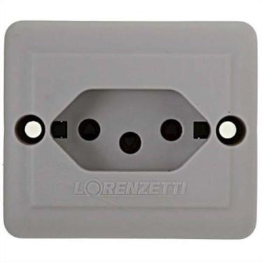 Imagem de Tomada 2P+T PB 20A Retangular Sobrepor Cinza - 1713020 - LORENZETTI - 