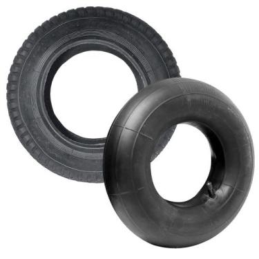 Imagem de Kit 2 Pneus Aro 8 3.50 x 8 4 Lonas Carriola - VONDER + 2 Câmaras de Ar