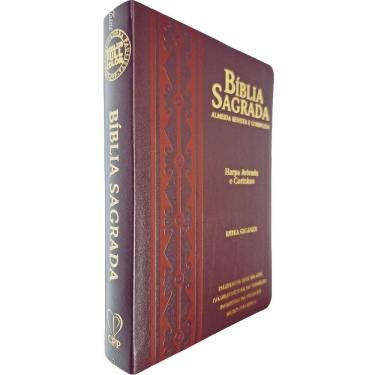 Imagem de Bíblia Sagrada ARC FC Capa PU Luxo Arabesco Café e Bordô PDA PJV PED MC Harpa Avivada e Corinhos Letra Gigante CPP