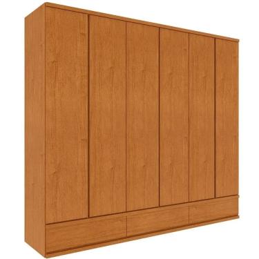 Imagem de Guarda Roupa Esparta Casal 6 Portas 9 Gavetas Tcil Cor Cinamomo