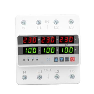 Imagem de Protetor de Tensão de Reinicialização Automática, relé Trifásico de Eletricidade sobre Subtensão, Protetor de Corrente de Tensão AC220V 380V STVP-935A, Instalação Em Trilho DIN,