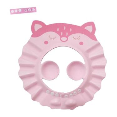 Imagem de TTETTZ Touca de banho ajustável para meninos e meninas, chapéu de xampu para banho, viseira de banho, unissex, Raposa