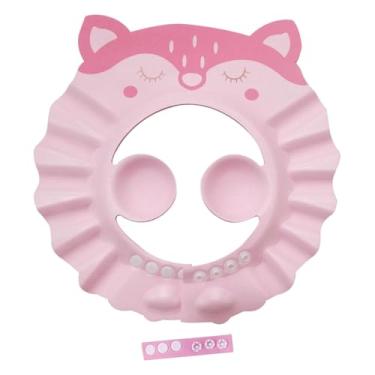 Imagem de simhoa Touca de banho, chapéu de xampu, acessórios de banho, touca de banho de EVA ajustável para meninos, meninas, crianças e bebês, Raposa