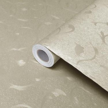 Imagem de Papel de Parede Adesivo Lavavel Arabesco Bege Claro 5Mx60cm - Open Sta