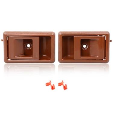 Imagem de Maçaneta interna da porta dianteira traseira do lado do passageiro, maçaneta interna marrom, compatível com Toyota Corolla Tacoma Hilux 4Runner Pickup Tercel, 89-92 Geo Prizm, substitui #