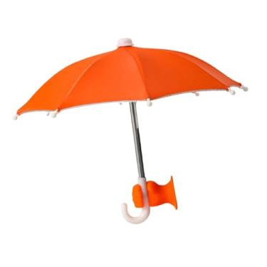 Imagem de Dynwave Guarda-chuva para celular, viseira solar, suporte portátil com ventosa, para fotografia, camping, smartphone, bicicleta, motocicleta, Laranja