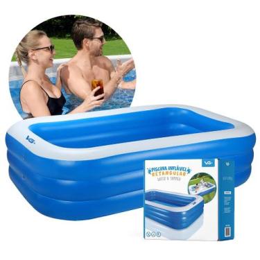 Imagem de Piscina Inflável 712 Litros Retangular Pvc 210 X 150 Cm Vg+ - VG PLUS