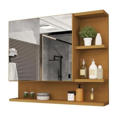 Imagem de Armario de Parede para Banheiro com Espelho e Porta Cle Organizacao Perfeita e Design Elegante para Seu Espaco(Nature)