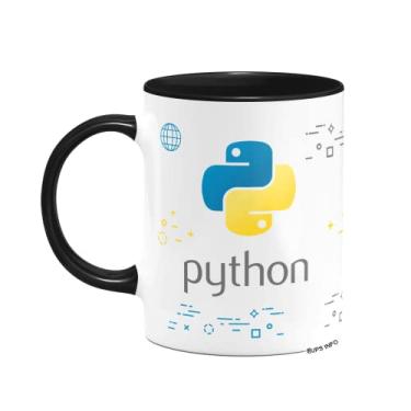 Imagem de Caneca Geek Dev Programador - Python New - Branca (B-black)