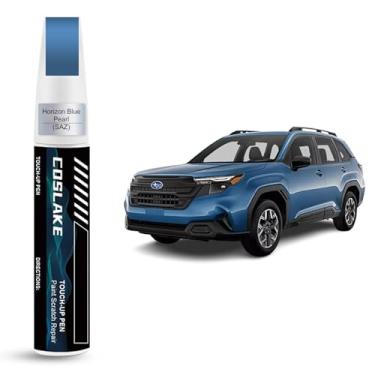 Imagem de COSLAKE Tinta de retoque de carro (pérola azul horizonte (SAZ)) para SUBARU, kit de reparo de arranhões de pintura de carro, solução rápida e fácil de reparar, caneta removedor de arranhões 2 em 1 com