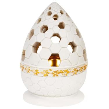 Imagem de Xisakaca Suporte para queimador de incenso, suporte de resina de incensário de incenso de carvão Bakhoor, ideal para aromaterapia e spa, decoração de igreja cristã em casa (branco)