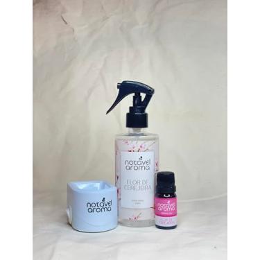 Imagem de Kit Home Spray Aromatizador Difusor Eletrico Essencia Concentrada 10ml (BRANCO, FLOR DE CEREJEIRA)