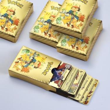 Imagem de cartas pokemon dourada 55 peças + brinde surpresa a pronta entrega peq