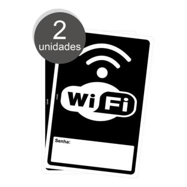 Imagem de Kit 2 Placas Sinalização para Wifi Zone Com Espaço Para Senha Local co
