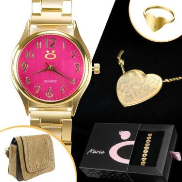 Imagem de kit relogio feminino aço banhado premium envio 24h presente - Orizom