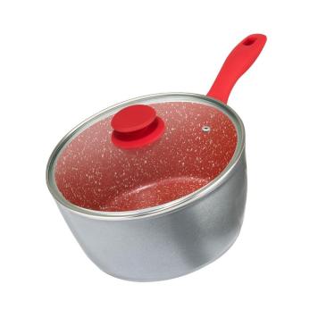 Imagem de Panela Philco PPN22A com Tampa de Vidro e Revestimento Antiaderente Redstone 22cm - Cinza e Vermelha