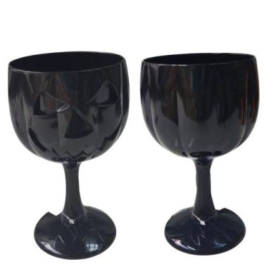 Imagem de Taça Halloween Festa Decoração Abóbora Preta 580ml - Cromus