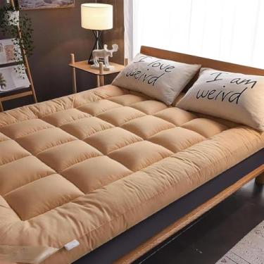 Imagem de Colchão De Chão Futon Colchão,almofada De Dormir Respirável Macia E Macia Para Convidados De Tatame Portátil,colchão Grosso Cama De Chão Dobrável Respirável, Camel, 100 * 200cm