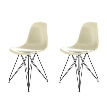 Imagem de Conjunto com 2 Cadeiras Eames Eiffel Fendi e Preto - Mobly