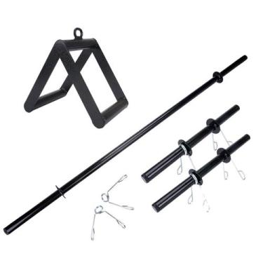 Imagem de Kit Funcional Academia Puxador Triângulo + Barras Presilhas - Zuí Bras