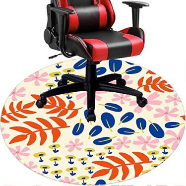 Imagem de Tapete de cadeira de escritório com flores, textura de flor, tapete de cadeira de mesa para piso de madeira de escritório em casa, protetor de piso de pilha baixa, redondo 119 cm