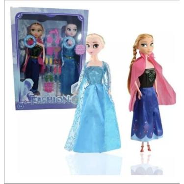 Imagem de Kit 2 Bonecas Brinquedo Filme Frozen Anna E Elsa Com Música - Soberana