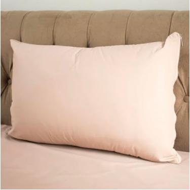 Imagem de Capa Protetora Para Travesseiro Impermeável, Antialérgica, Anti-acaro, fungos, bactérias, odor, impurezas e líquidos. (Nude, Grande)