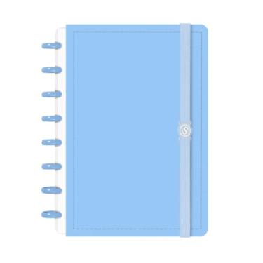 Imagem de Caderno Inteligente De Disco Capa Dura 80 Folhas Reposicionavel Tipo Diario Journal(G (20 x 27,5 cm),Azul Claro)
