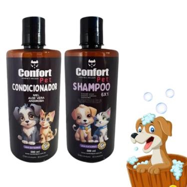 Imagem de Kit Confort Pet Shampoo 6x1 e Condicionador com Aloe Vera, 500ml, para Cães e Gatos