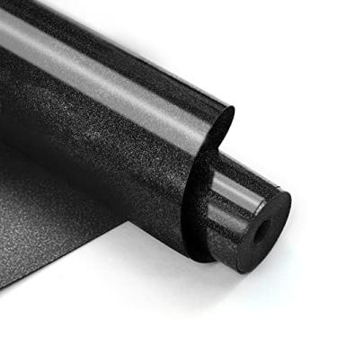 Imagem de HTVRONT Vinil De Transferência Térmica Com Glitter Preto - 30 Cm X 3 M Para Passar A Ferro Em Camisas, Design Rolos Htv
