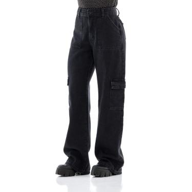 Imagem de Calça Jeans Feminina Arauto Wide Cargo