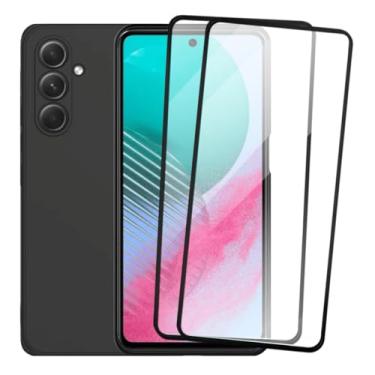 Imagem de Capa Premium Anti Impacto para Galaxy M54 com Proteção de Câmera, Preta + 2 Películas de Vidro 3D