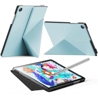 Imagem de INFILAND Capa para Samsung Galaxy Tab A9+/A9 Plus 11 polegadas 5G, capa fina dobrável estilo livro com suporte horizontal e vertical, capa protetora para tablet Galaxy Tab A9 Plus, azul celeste