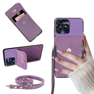 Imagem de Tuxiwei Capa para BLU G64L 5G com suporte para cartão para mulheres e meninas, BluG64L 2025 capa de telefone carteira PU Learher | Ranhuras de ID/cartão de crédito alça bolsa transversal botões